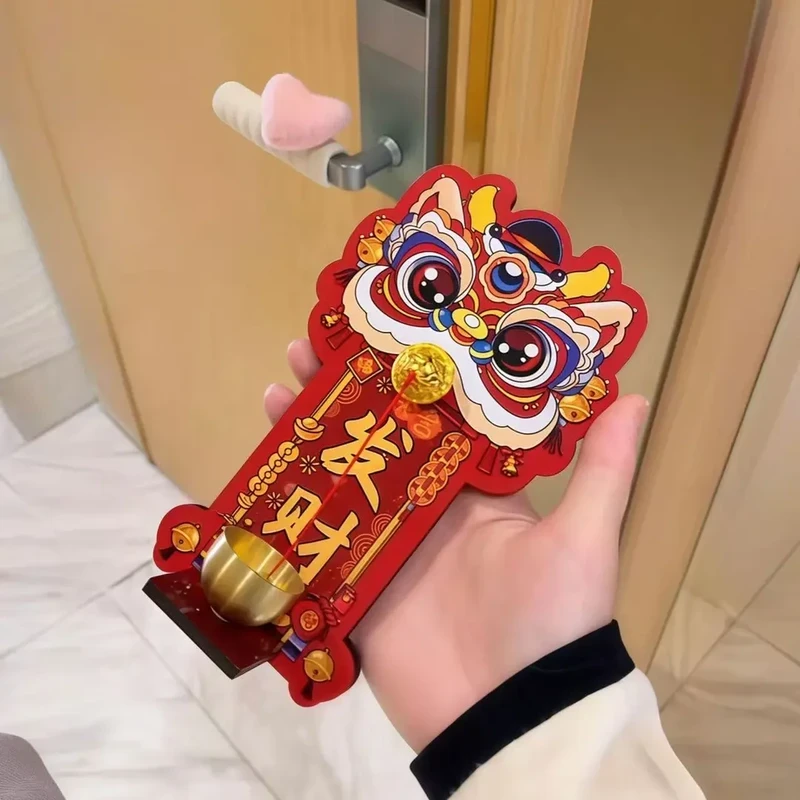 爆款醒狮多巴胺磁吸门铃入户玄关装饰中国风提醒铃铛乔迁推荐品LW
