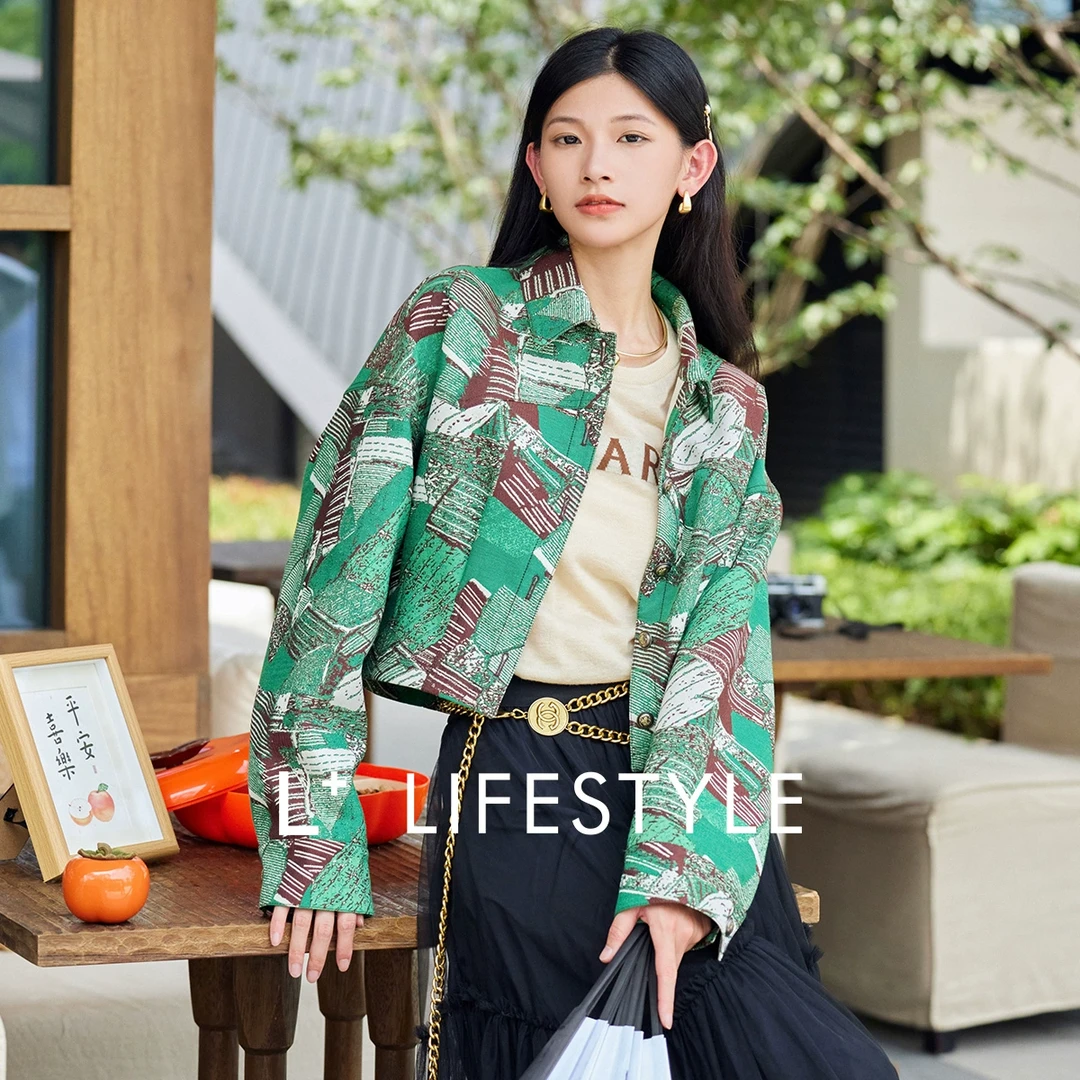 【小余专属】lifestyle 田园油画截短款夹克外套 L3355121