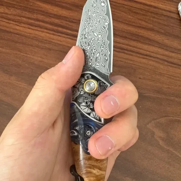 （鲤鱼）大马士革手工收藏刀