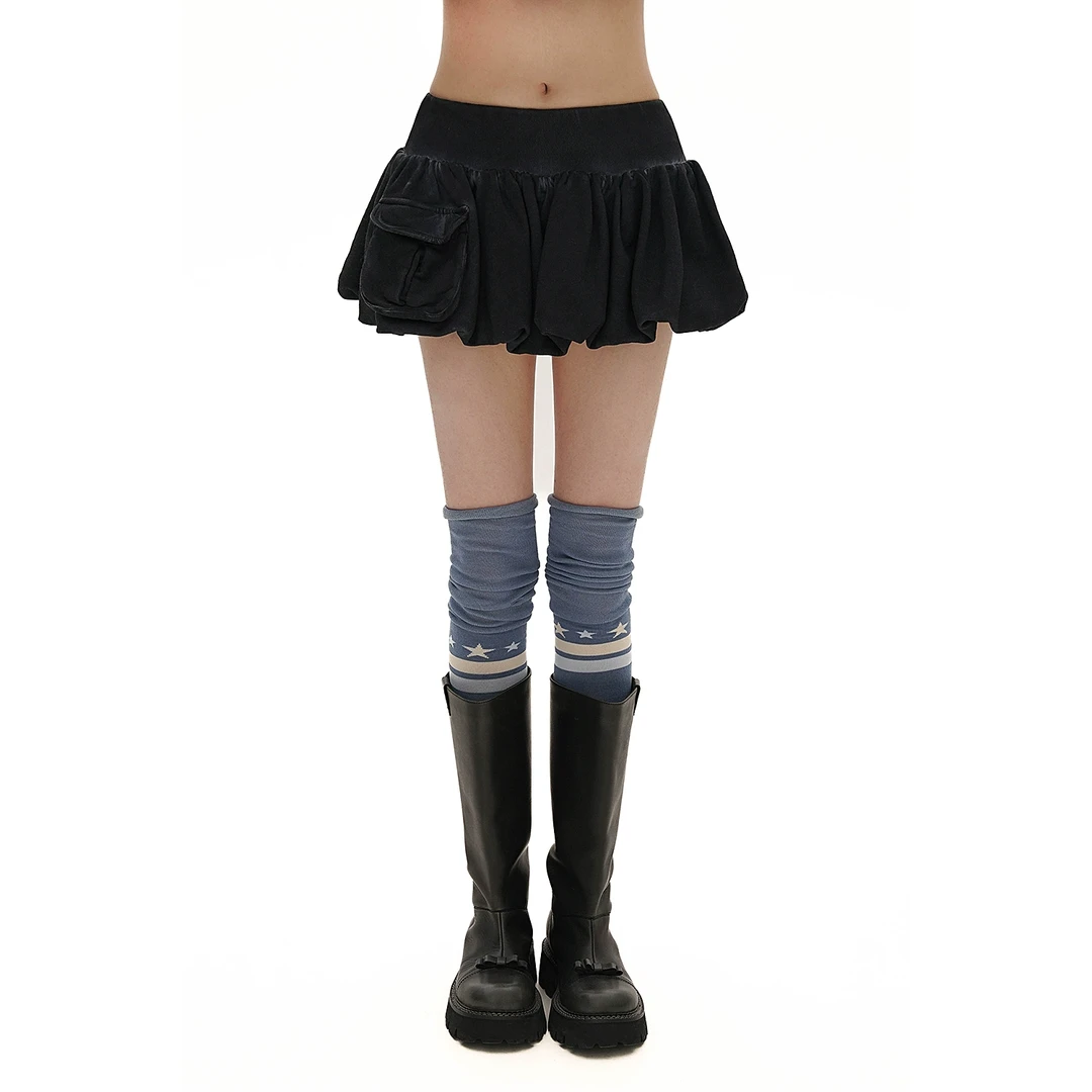 【25SS秀场同款】Moromoro 复古炒脏重磅棉挺阔宽腰头修饰花苞裙