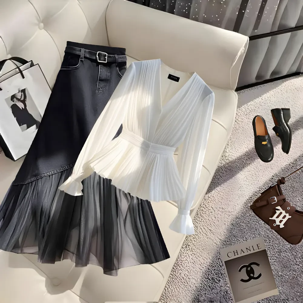 2025春季新款时尚显瘦气质女网红洋气两件套百搭款休闲街头风套装