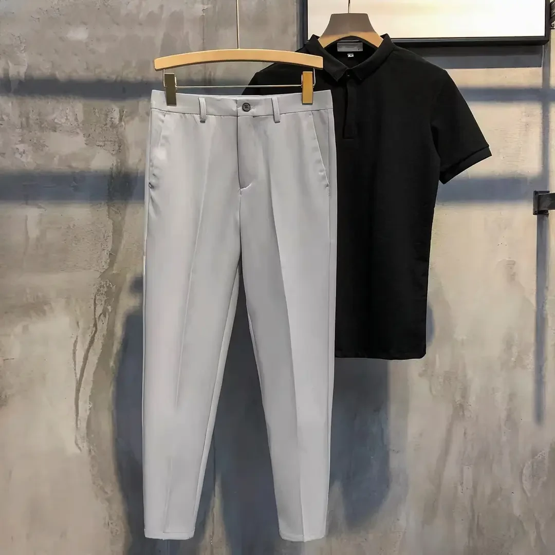 DL92023百搭款裤子 夏款男士9分西裤商务夏季薄款休闲韩版防邹