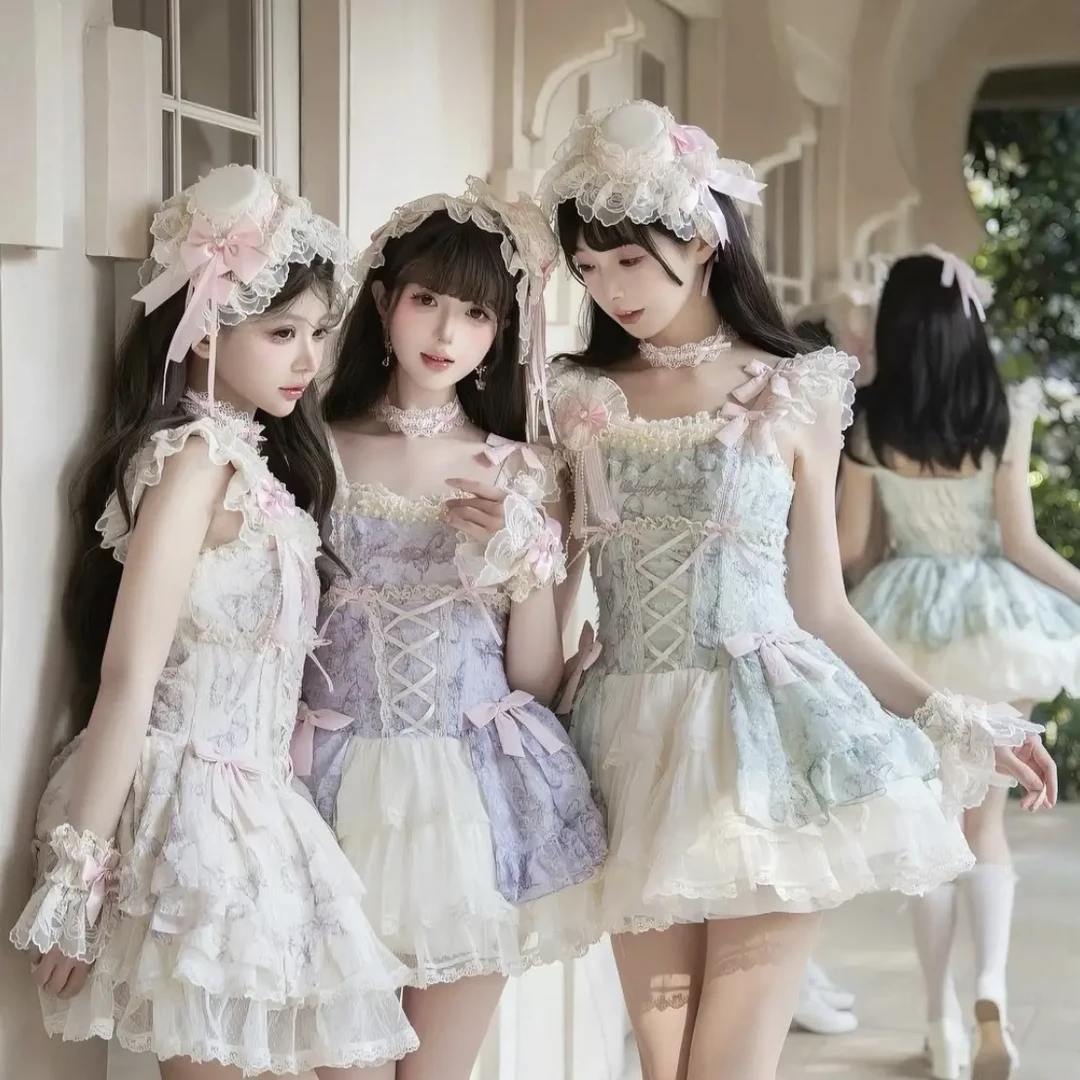*夏时蝶*1.0*仲夏夜lolita夏日甜美优雅芭蕾狗短洋装洛丽塔