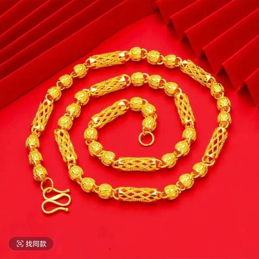 合金项链 时尚大气镂空竹节吊坠项链经典百搭