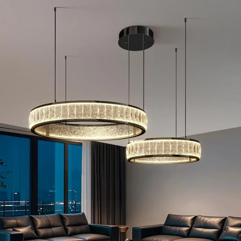 客厅吊灯意式极简轻奢高级感2025新款现代简约水晶餐厅卧室茶桌灯