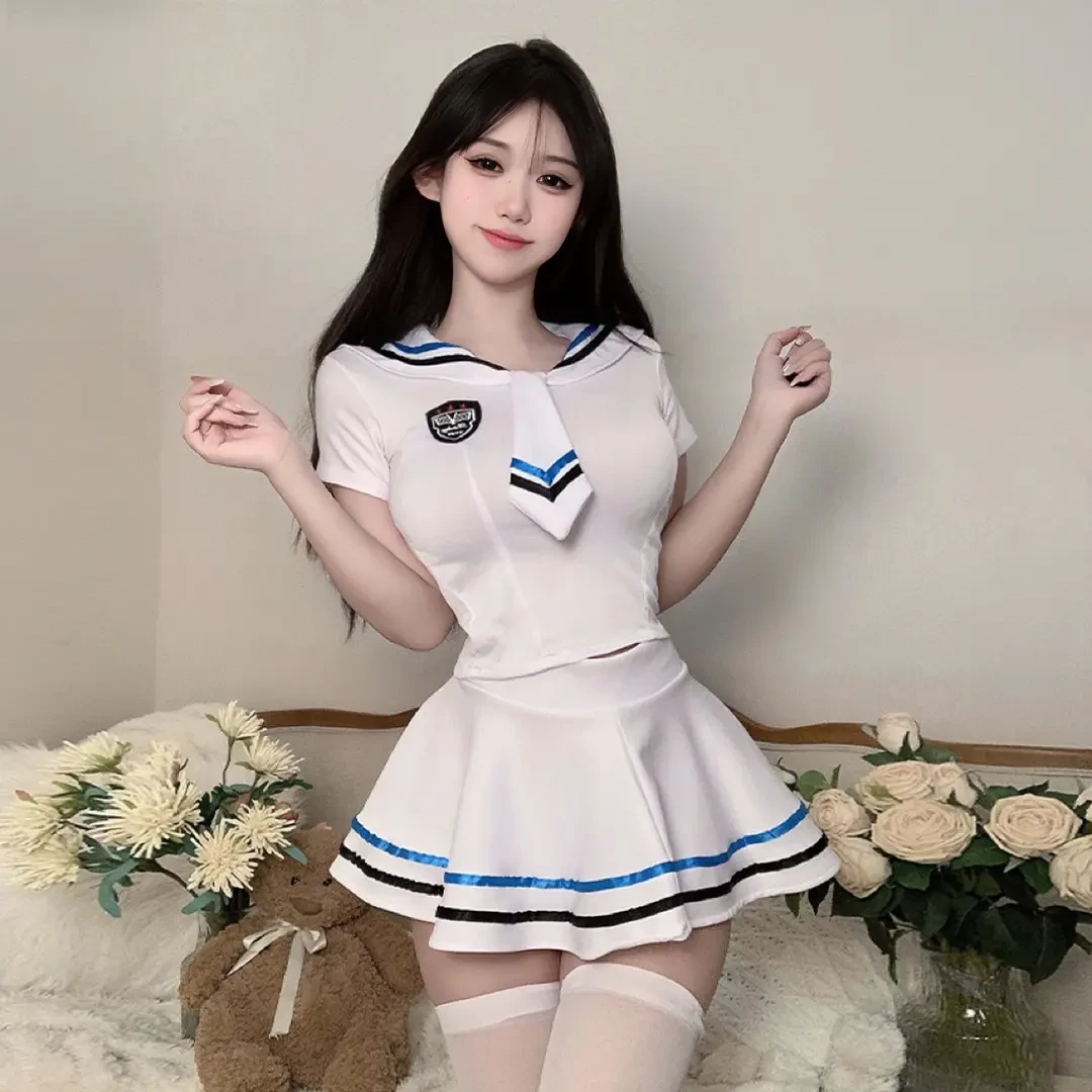 新款纯欲性感水手服jk学院风短裙气质显瘦修身条纹包臀萝莉百褶款