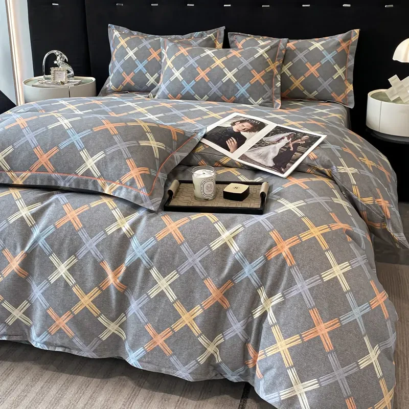 100支双面加厚纯棉磨毛四件套100%斜纹全棉三件套单双人学生宿舍4