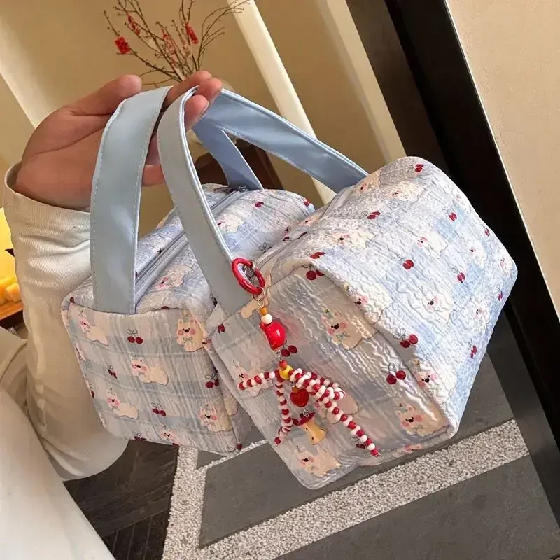 2025新款手提包高颜值少女心化妆包便携式收纳包立体可爱旅行D909