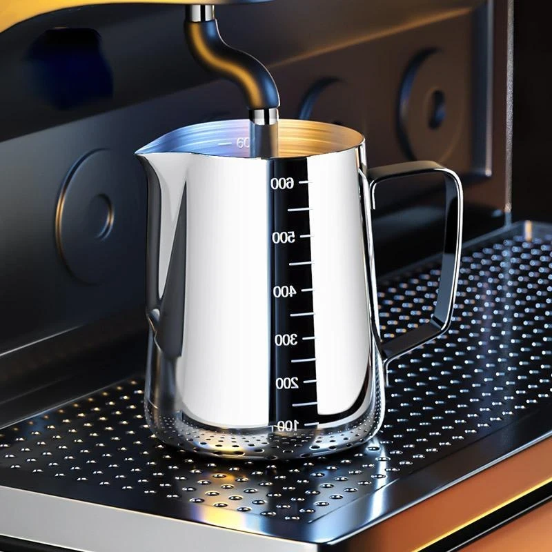 304不锈钢尖嘴拉花杯量杯带刻度量杯咖啡拉花缸打奶泡杯咖啡壶品