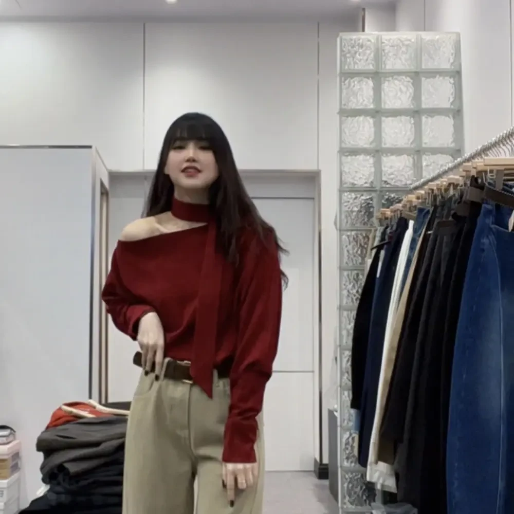 秋冬法式温柔纯欲气质显瘦设计感德绒磨毛上衣