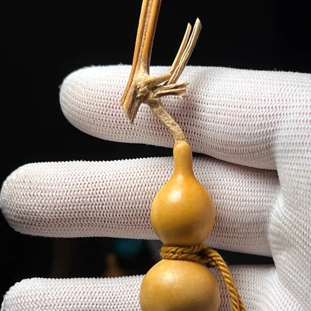 天然精品文玩手捻带龙头葫芦可盘玩把玩的手把件