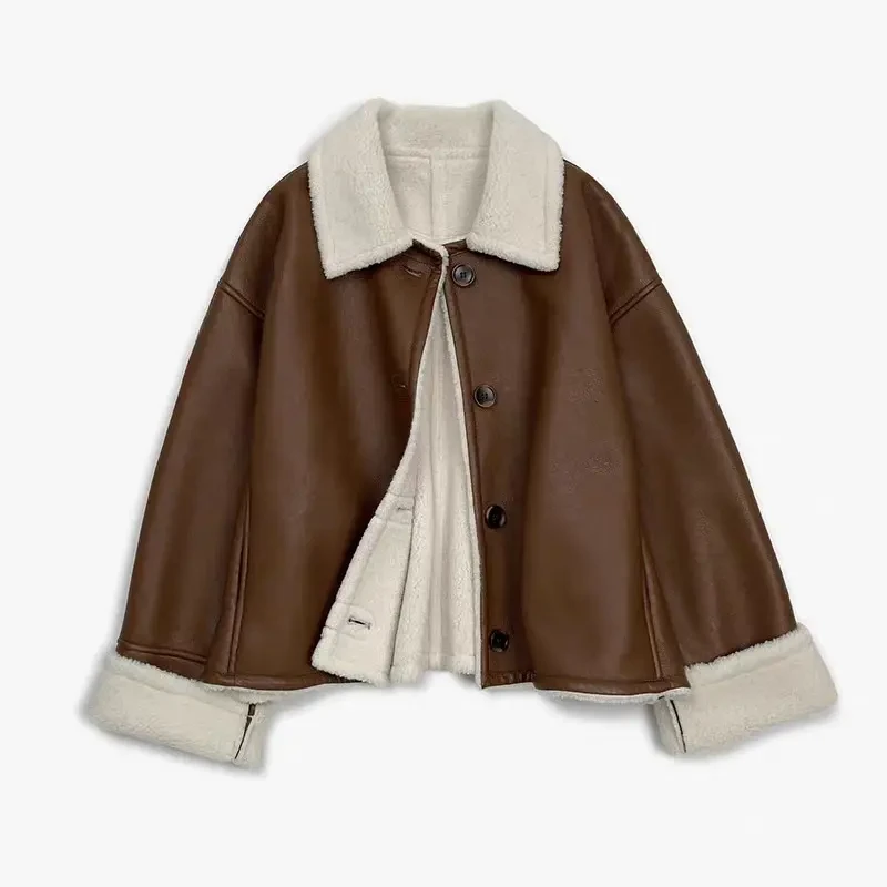 咖色韩版休闲短外套款式材质直播间为准