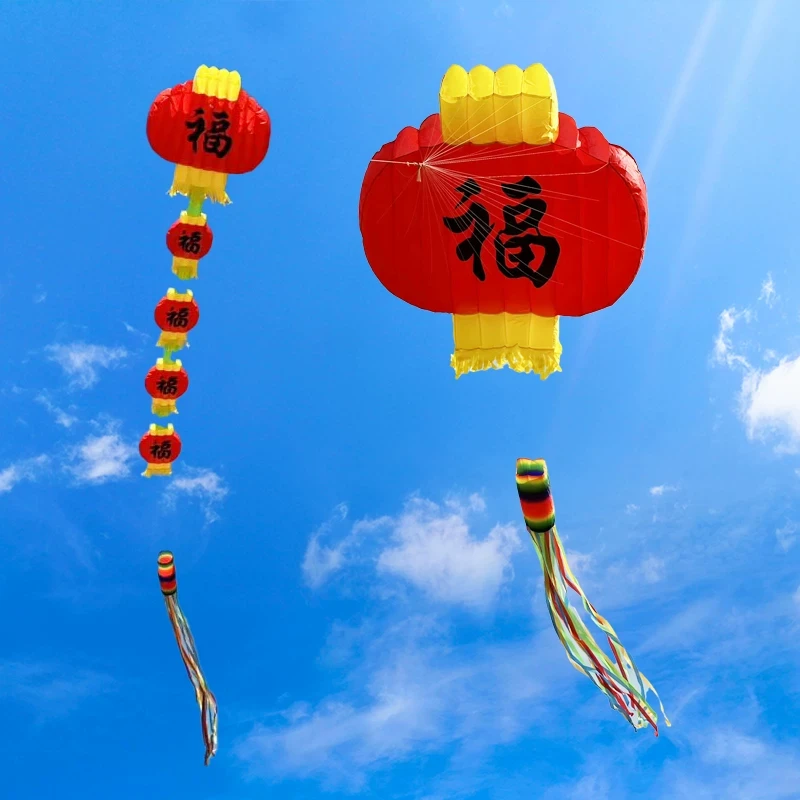 2024新款五福临门福星高照福字灯笼软体风筝大型高档成人立体好飞