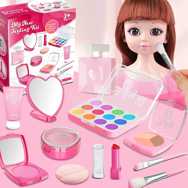 宝宝儿童化妆品女孩玩具仿真公主套装小朋友3到6岁子假的涂不出色