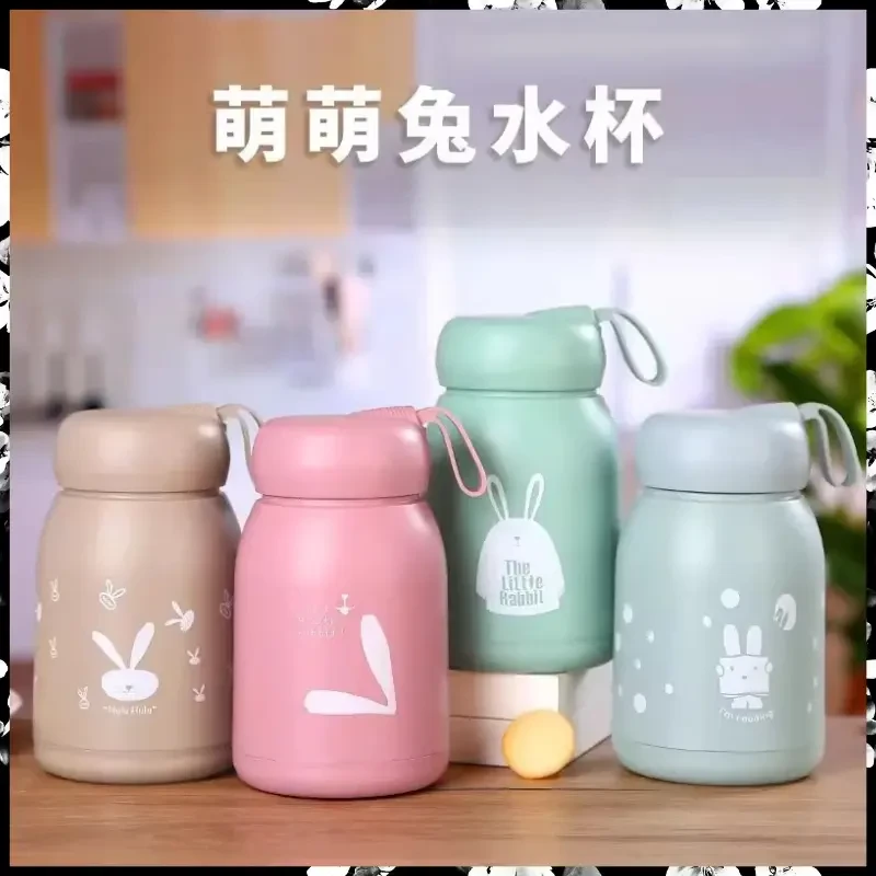 萌兔杯可爱创意玻璃杯家用女生办公室双层水杯茶杯便携小巧学生杯