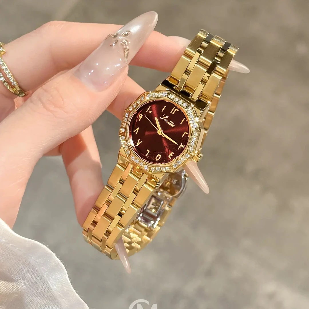 百搭手表女士轻奢镶钻钢带石英表高级感气质腕表上班族2025新款