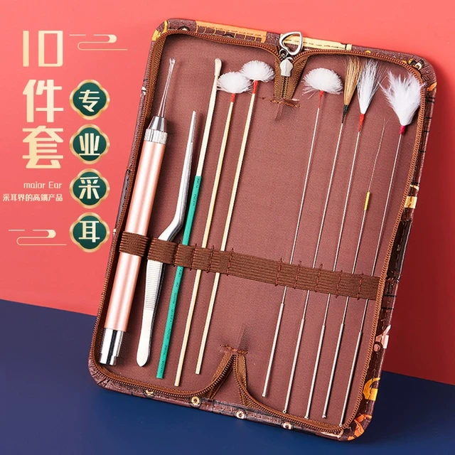 采耳专业工具套装掏耳神器打挖掏耳朵鹅毛棒技师套羽毛扣挖耳勺新
