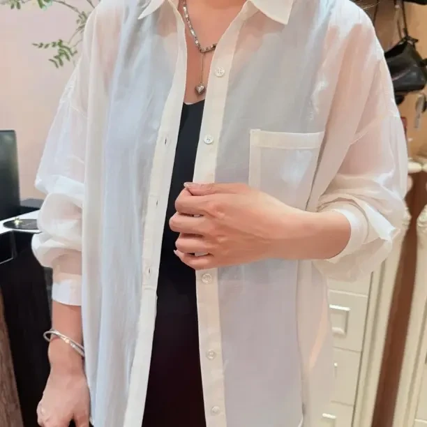 百搭天丝衬衣薄款休闲宽松透气夏季长袖新款