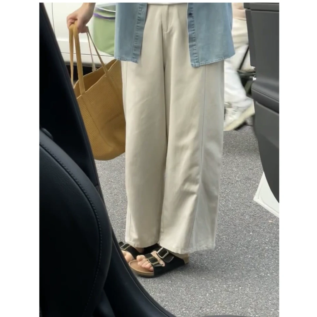 超舒服韩版直筒裤女2025夏季新款百搭显瘦休闲九分裤宽松阔腿裤子