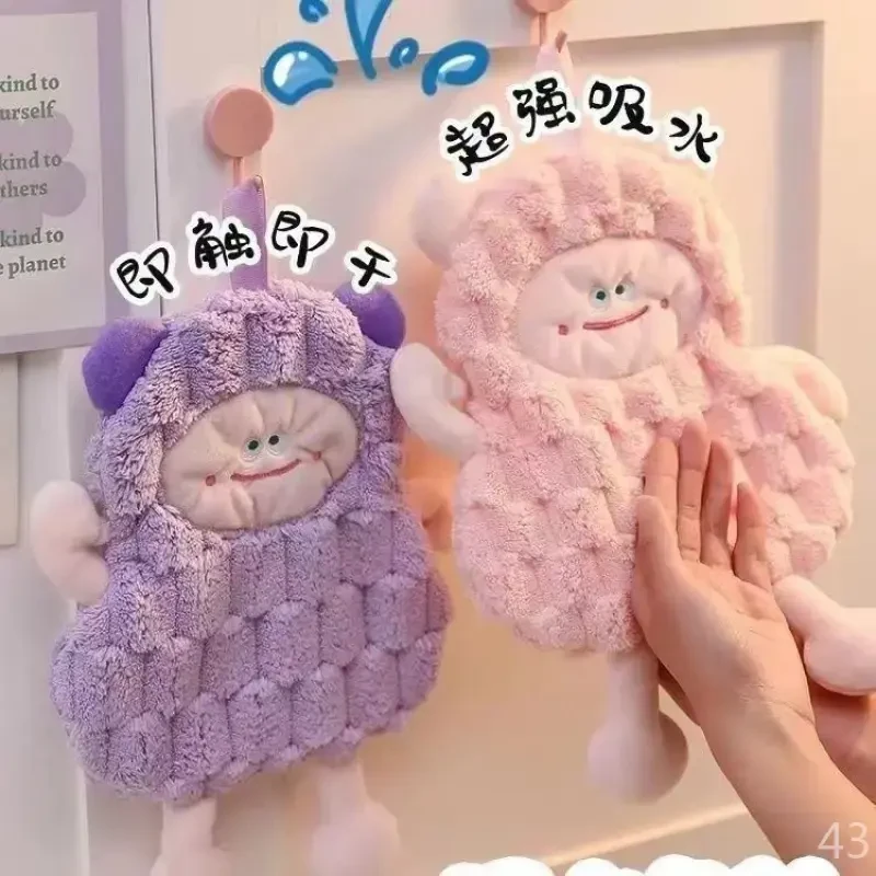 新款卡通吸水速干加厚挂式擦手巾厨房卫生间宝宝用儿童抹手布