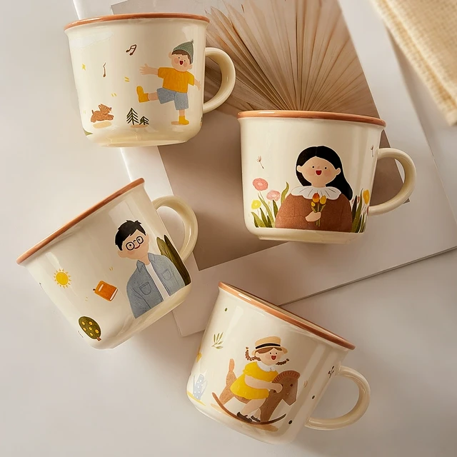 马克杯一家四口杯子陶瓷家用喝水杯儿童牛奶亲子杯女生咖啡杯茶杯