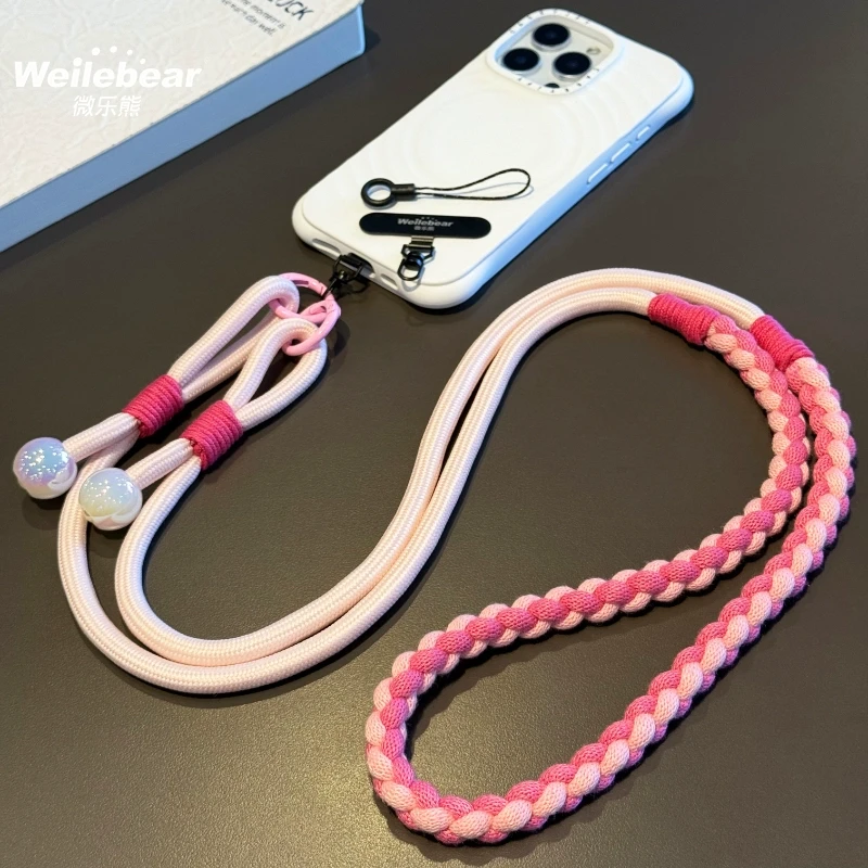 双环可调节手机挂绳斜挎可背户外旅游加粗编织相机结实防盗挂链壳