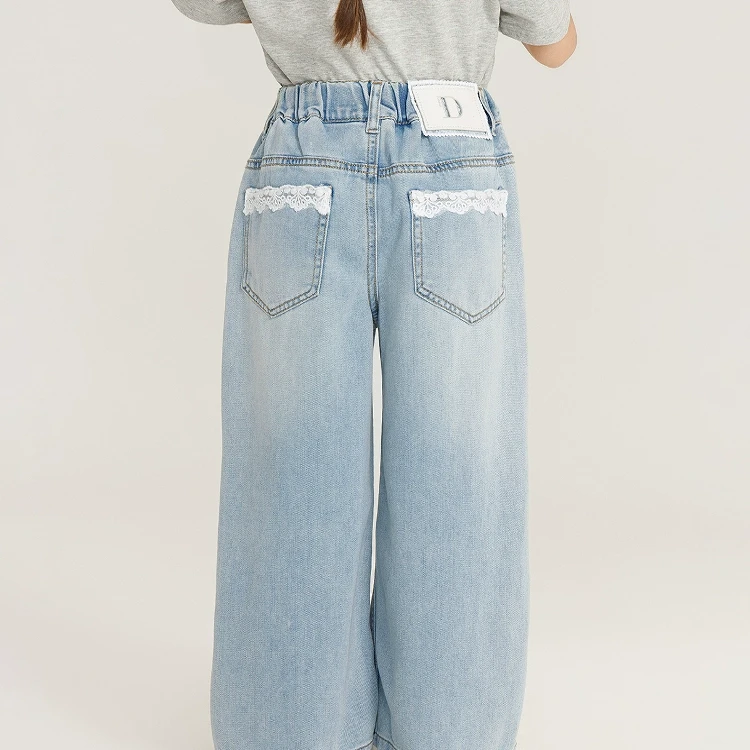 女童牛仔裤2025夏季新款夏装儿童韩系直筒裤中大童女孩洋气薄裤子