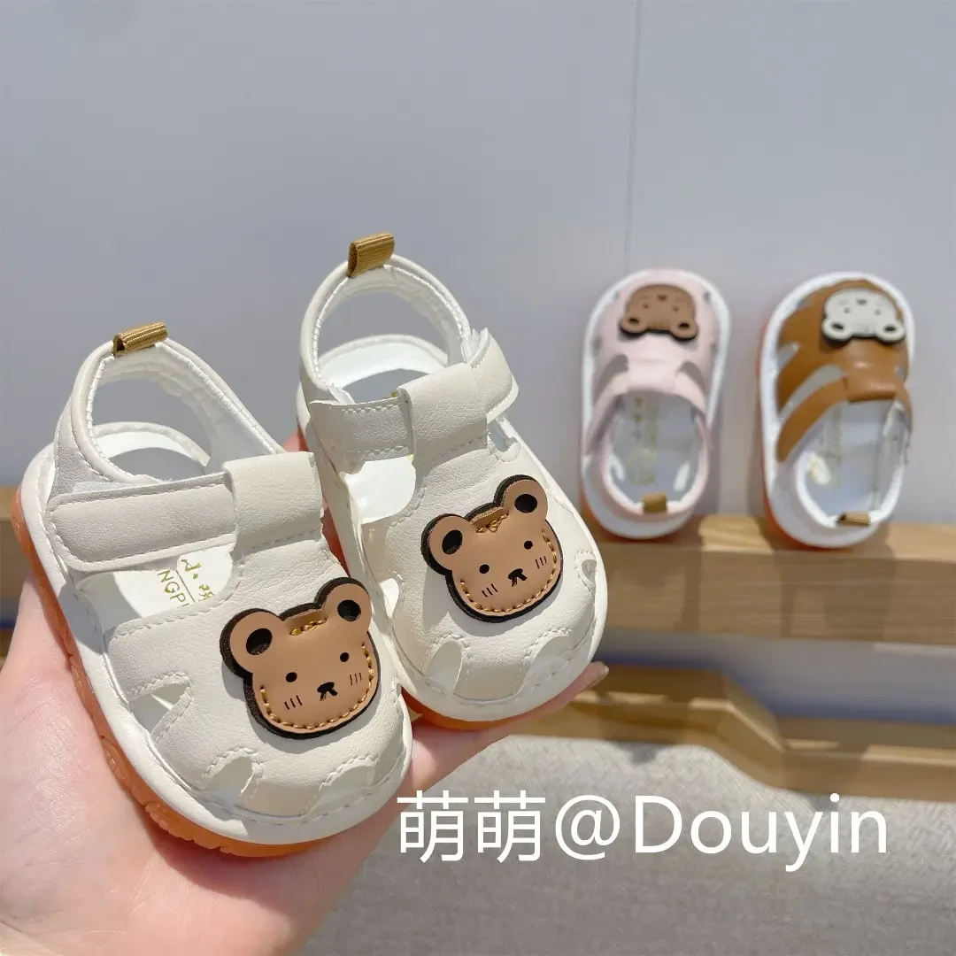 夏季婴儿鞋子1-2岁男女宝宝学步鞋防踢防滑软底幼童凉鞋叫叫鞋