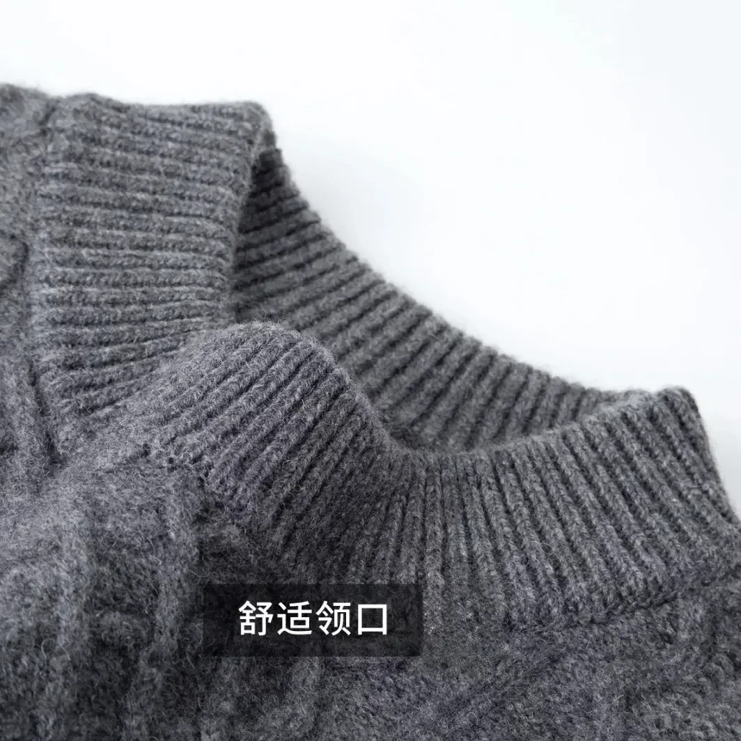 【wooly羊绒】100%绵羊毛冬季加厚半高领商务男士套头款针织极简风