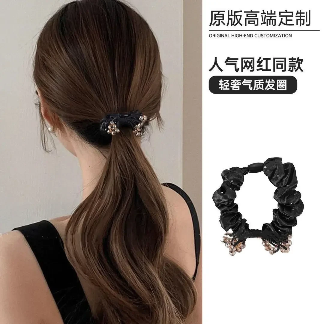 蝴蝶结皓石小肠发圈女高级感洋气时尚绝美加粗皮筋扎头发头绳发绳商品图