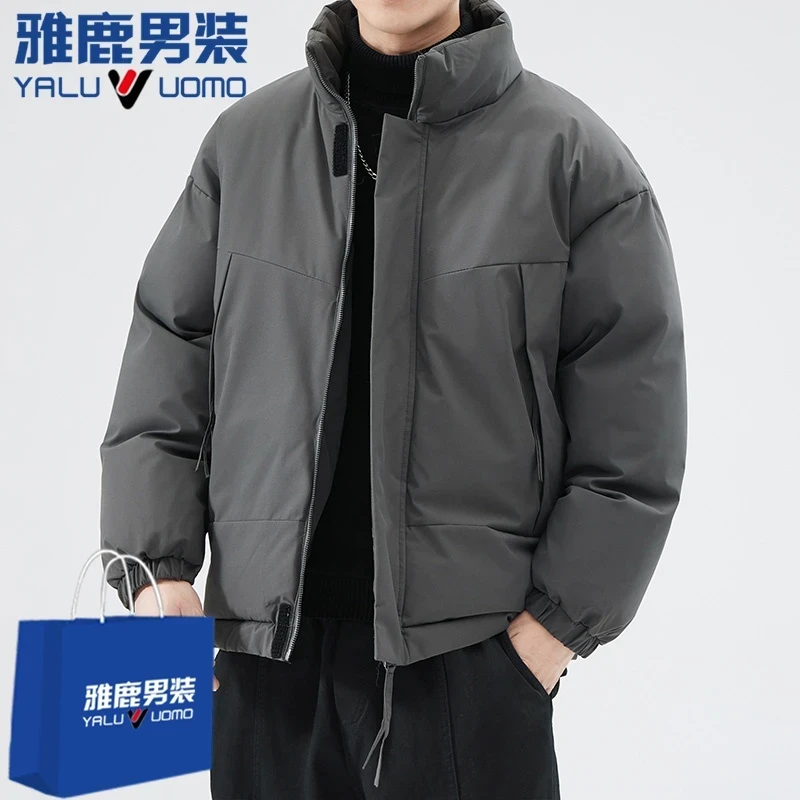 雅鹿男装男士立领棉服宽松百搭薄款保暖外套秋冬季运动潮流外套男