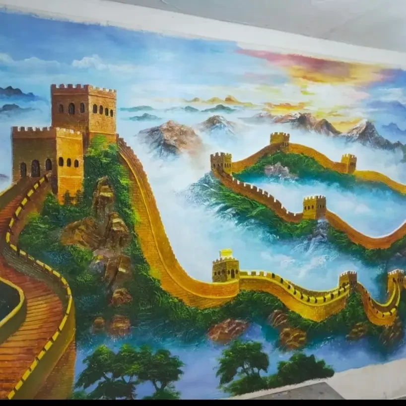 订制万里长城浮雕壁画，适用于客厅办公室装饰