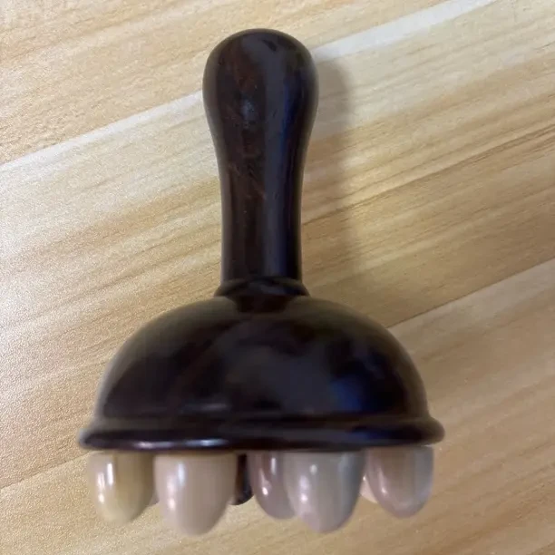 天然牛筋经络梳长柄圆盘全身按摩疏通肚子腿部带脉经络刷