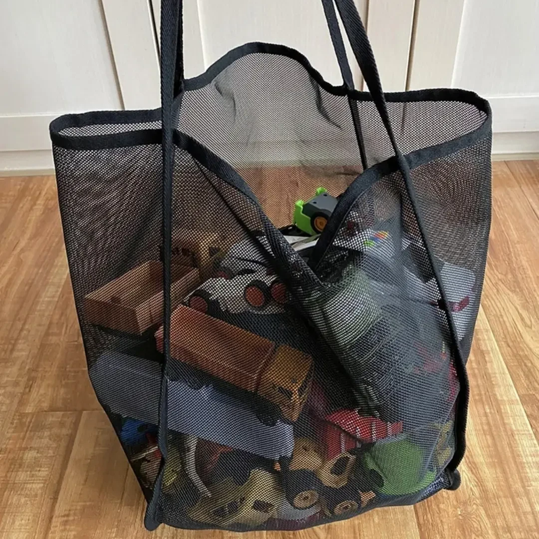 2025新款ins风透明网纱单肩挎包时尚轻便大容量百搭购物袋沙滩包Z