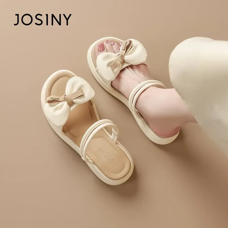 卓诗尼时装凉鞋女2025年夏季新款舒适圆头一字拖时尚百搭两穿拖鞋