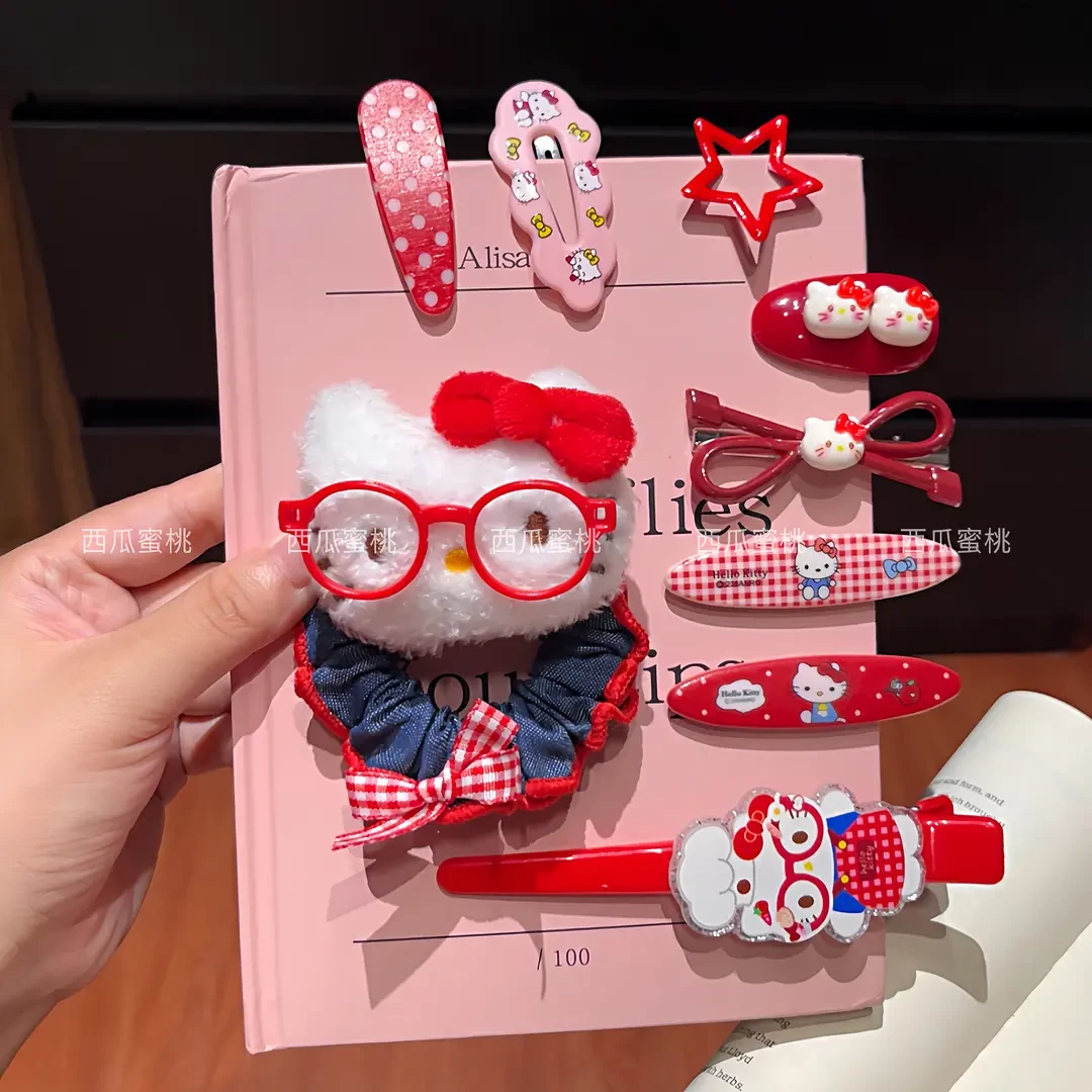 洋气红组合套装喜庆发饰头饰少女简约爆款头饰发夹精致甜美发卡