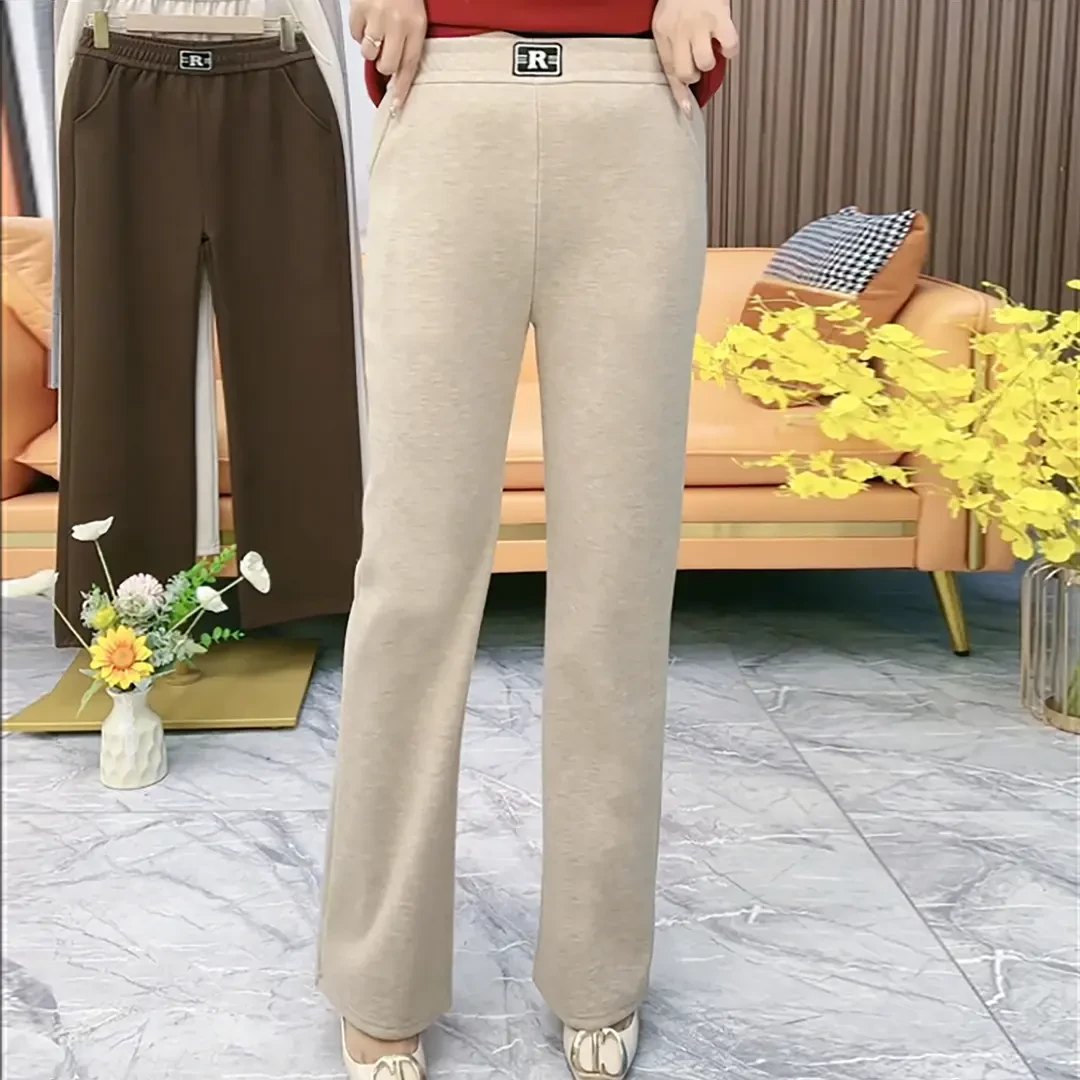 春季新款时尚中年妈妈装休闲百搭长裤显瘦修身宽松直筒运动休闲裤