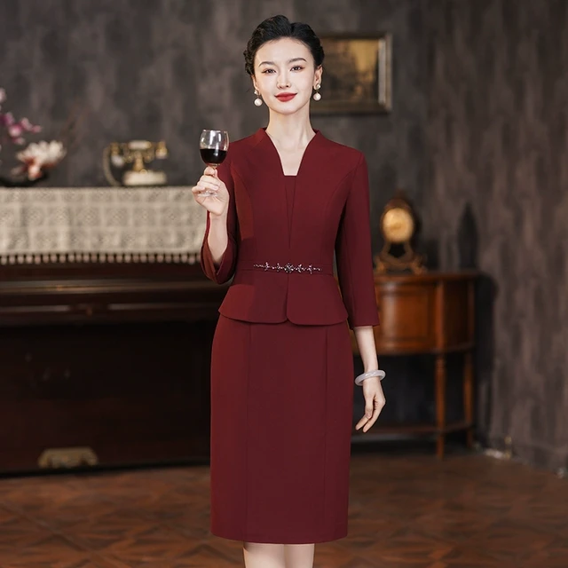 喜婆婆婚宴装高贵2025春季新款洋气年轻款旗袍假两件套装妈妈礼服