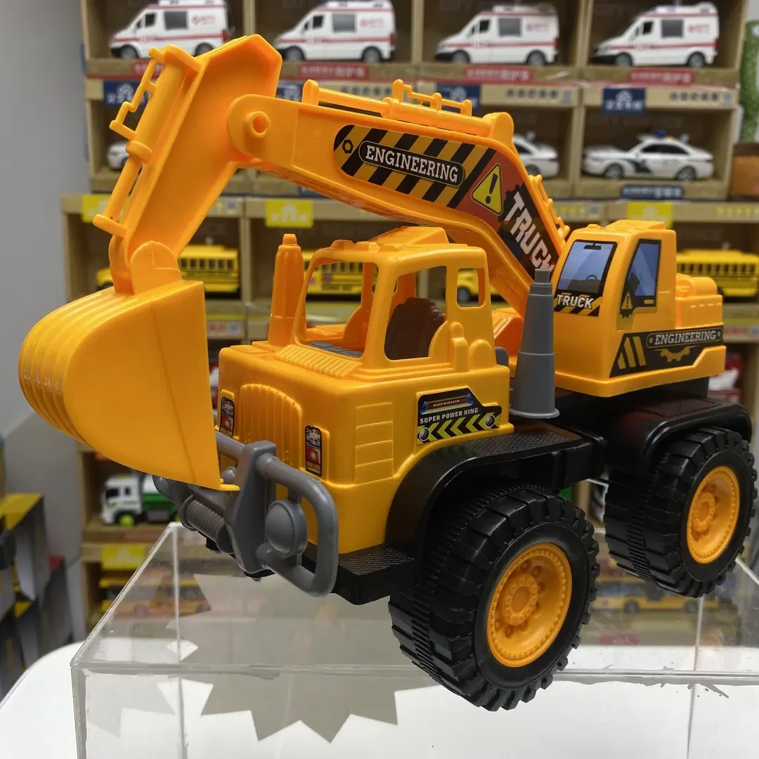超大号黄色耐摔28厘米工程车玩具挖掘机滑行沙滩玩具