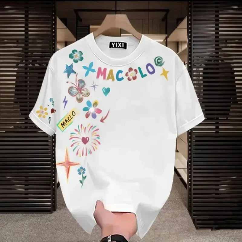 男士夏季百搭休闲纯棉重磅圆领简约半袖T恤短袖上衣ins美式高级感