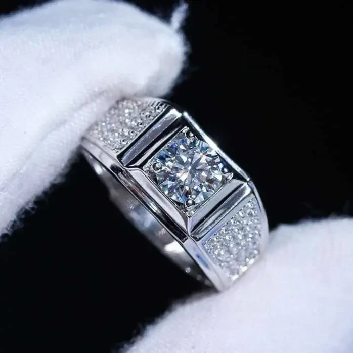 钛钢戒指  新款【满天星戒】指不掉色两克拉情侣男戒设计简约送礼