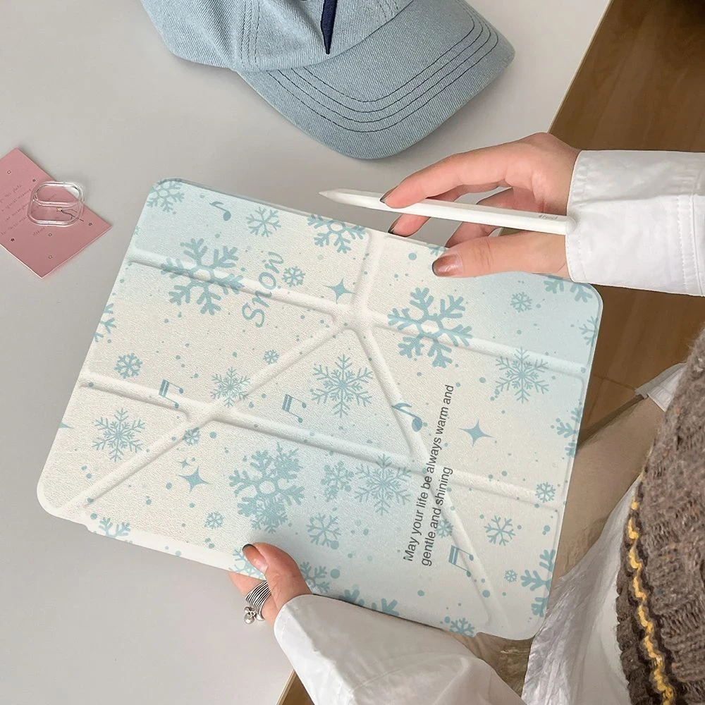 小众音符雪花适用苹果iPadA16 2025平板保护套iPad11笔槽iPad10壳
