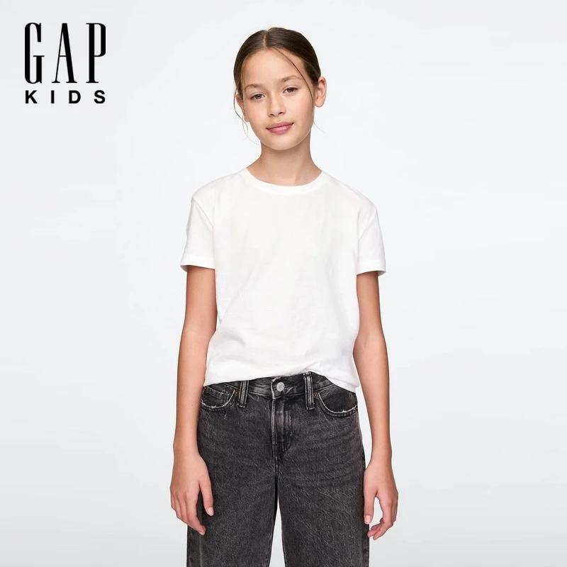 Gap女童2025春季新款纯棉短袖T恤美式多色儿童装上衣美版716729