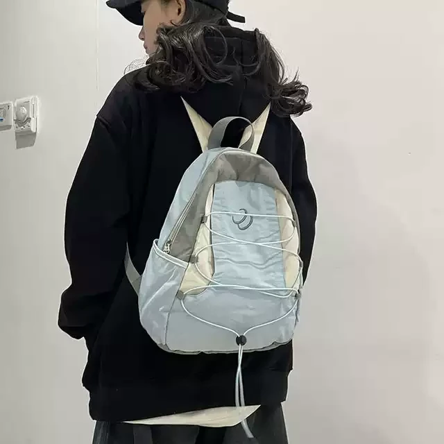 书包女ins日系小众设计撞色百搭运动户外旅行小背包学生双肩包男