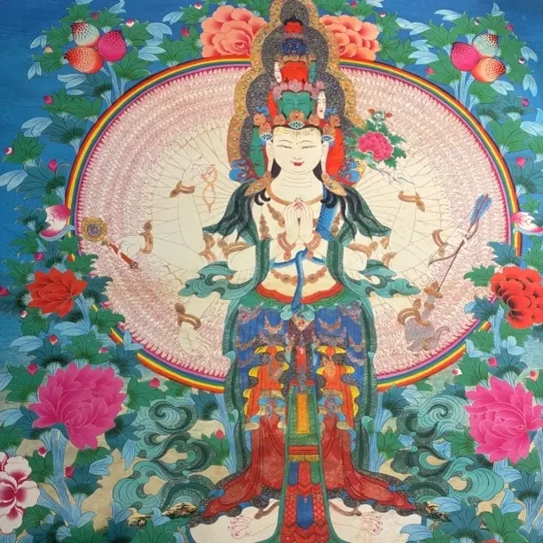 高端精品千手千眼菩萨绘画类唐卡作品W155