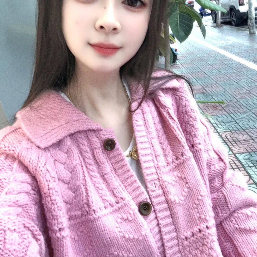 0924#戴戴休闲时尚宽松开衫毛衣