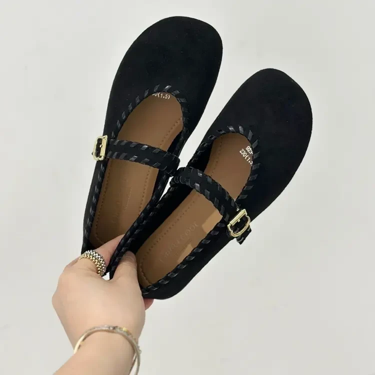 百搭玛丽珍法式奶奶鞋单鞋复古低跟黑色休闲圆头