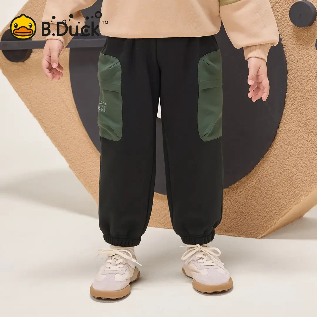 B.Duck小黄鸭儿童休闲撞色长裤冬季新款男童宽松束脚裤 BF5563922