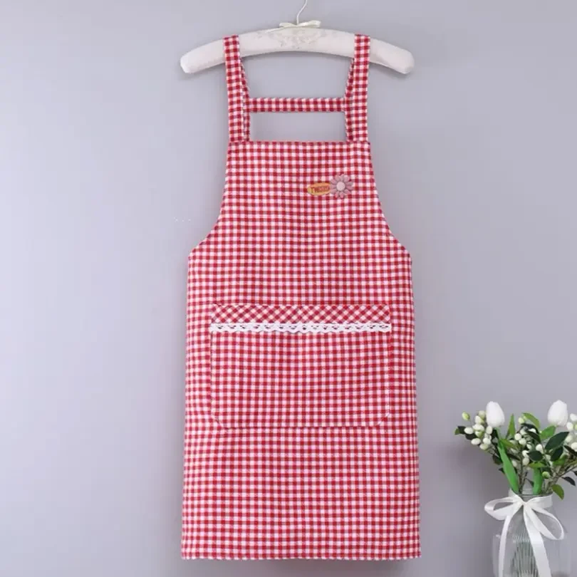 夏季薄款棉布家用厨房可爱女士围裙