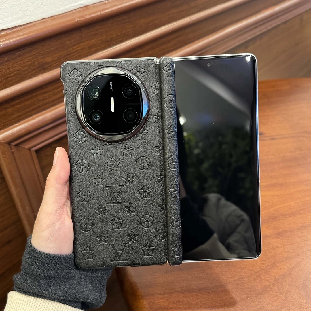 适用华为Matex6真皮潮牌全包手机壳Matex5印花中轴防护超薄保护壳